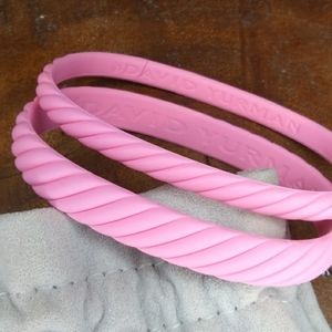 David Yurman Breast Cancer Awareness Rubber Bangles in Pink